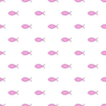 Christian fish pattern, cartoon style Illustrazione stock
