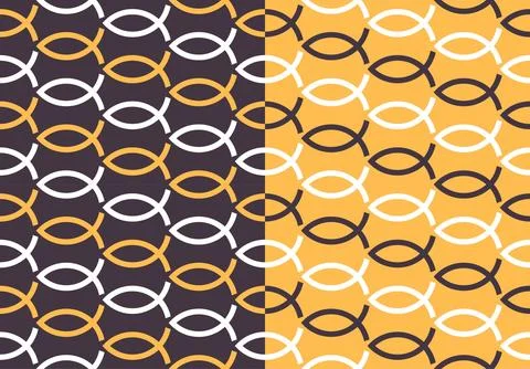 Christian Fish Seamless Pattern Color Variations Vector Background イラスト素材