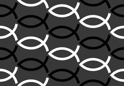 Christian Fish Symbol Seamless Pattern Background Stock Illustration