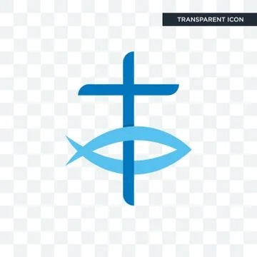 Christian fish vector icon isolated on transparent background, christian fish 스톡 일러스트