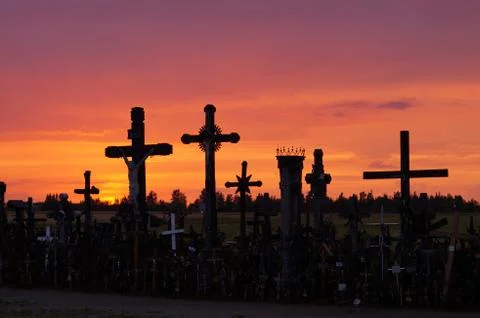 Christian graveyard with crosses Stock-Fotos