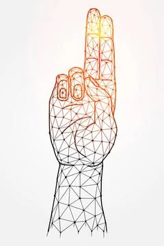  Christian hand gestures polygonal vector illustration. Hand and religious... Stock Photos