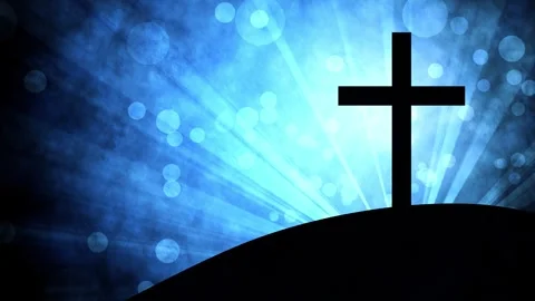 Christian Holy Cross with Lightrays Stock Footage 317840425