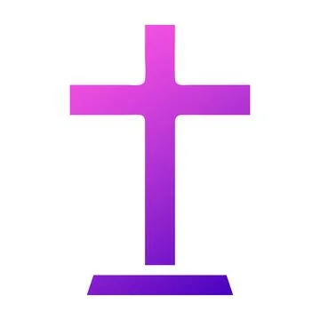 Christian icon solid gradient purple pink colour easter symbol illustration. Stock Illustration
