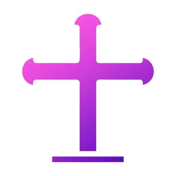 Christian icon solid gradient purple pink colour easter symbol illustration. イラスト素材