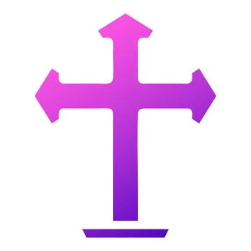 Christian icon solid gradient purple pink colour easter symbol illustration. 스톡 일러스트