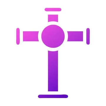 Christian icon solid gradient purple pink colour easter symbol illustration. Stock Illustration