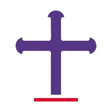Christian icon solid red purple style easter illustration vector element an.. Stock Illustration