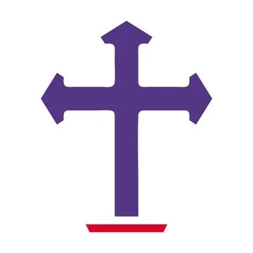 Christian icon solid red purple style easter illustration vector element an.. Stock Illustration