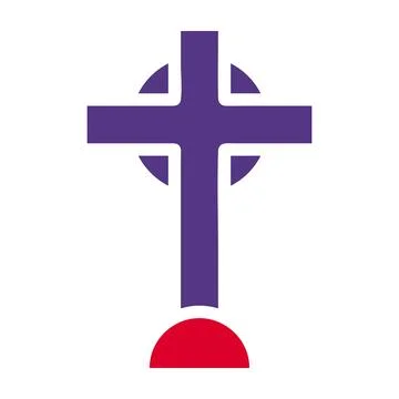 Christian icon solid red purple style easter illustration vector element an.. 스톡 일러스트