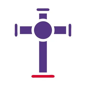 Christian icon solid red purple style easter illustration vector element an.. Stock Illustration