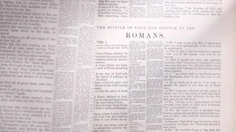 Christian New Testament Bible Study concept Book of Romans Video stock 293326644