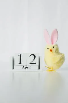 Christian Orthodox Easter 2026 date on a wooden calendar with funny small E.. Stock Photos