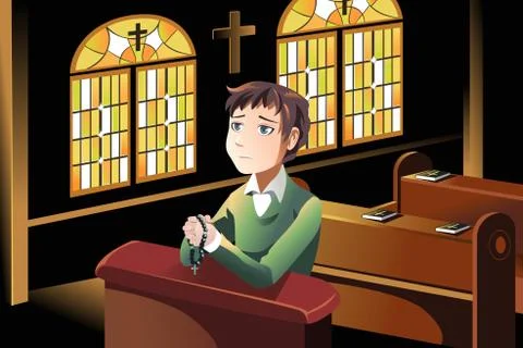 Christian praying Stock Illustration