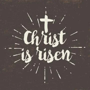 Christian print. Christ is risen 스톡 일러스트