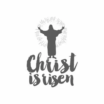 Christian print. Christ is risen Illustrazione stock