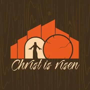Christian print. Christ is risen Stock Illustration