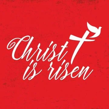 Christian print. Christ is risen 스톡 일러스트