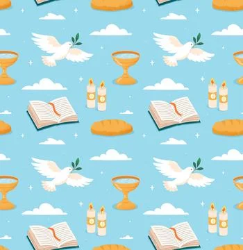 Christian seamless pattern. Repeating design element for printing on fabric イラスト素材