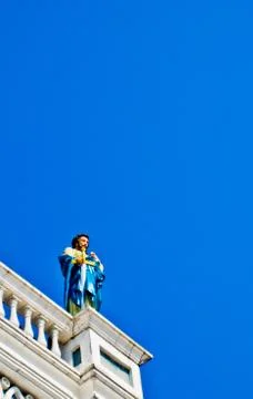 Christian statue with sword Stock Photos