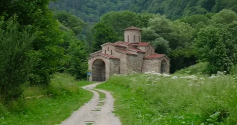 Christian temple in the Caucasus Stock Footage 136560714