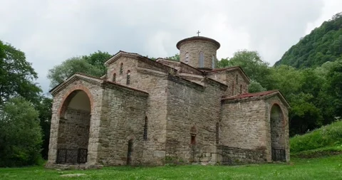 Christian temple in the Caucasus Stock Footage 136560736