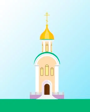 Christian temple in a flat design. Vector illustration. Illustrazione stock