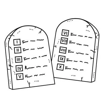Christian Ten Commandments Tablets Isolated Stock Illustration