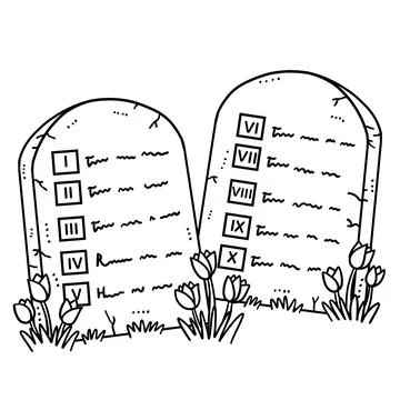 Christian Ten Commandments Tablets Isolated Stock Illustration