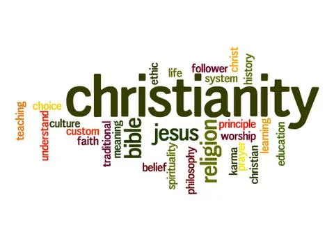 Christianity word cloud Illustrazione stock