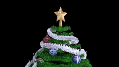 Christimas Tree 3D - Alpha Stock Footage 120155911