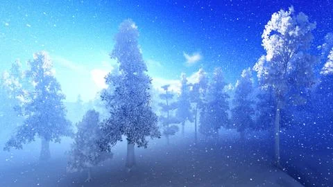 Christmac forest in mountains Stock Illustration