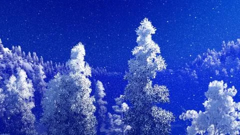 Christmac forest in mountains Stock Illustration