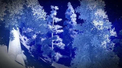 Christmac forest in mountains Stock Illustration