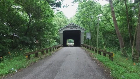 Christman Covered Bridge in Preble County Ohio Video stock 263930450
