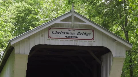 Christman Covered Bridge in Preble County Ohio Stock Footage 263931111
