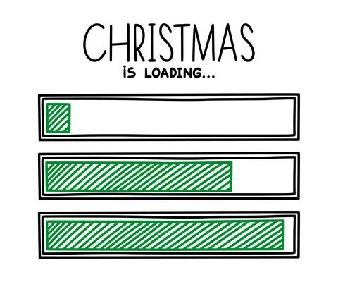 Christmas 2022 progress loading bar. Infographics design element with status of Stock Illustration