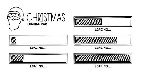 Christmas 2022 progress loading bar. Infographics design element with status of Illustrazione stock