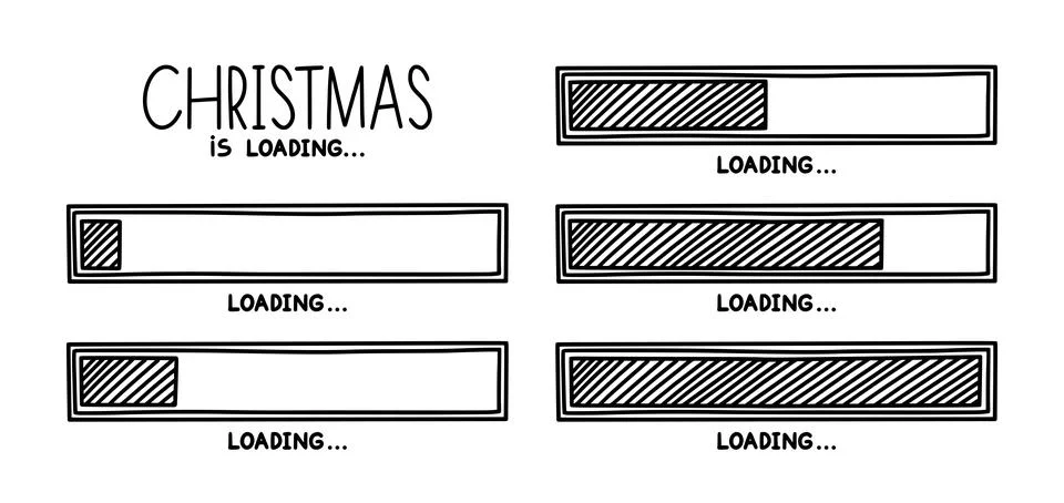 Christmas 2022 progress loading bar. Infographics design element with status of Stock Illustration