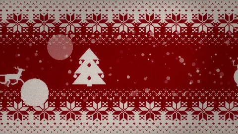 Christmas 2d animation on a knitted texture. Looping animation. Vidéo 82989048