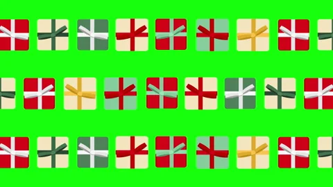 Christmas 3 gift boxes lines pattern Stock Footage 246981192