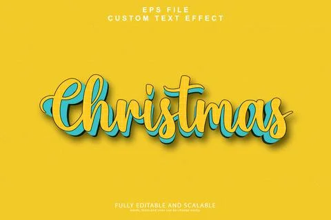 Christmas 3d editable premium text effect Stock Illustration