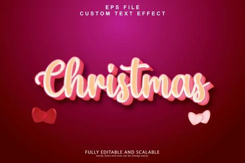 Christmas 3d editable premium text effect Stock Illustration
