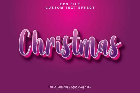 Christmas 3d editable premium text effect Stock Illustration