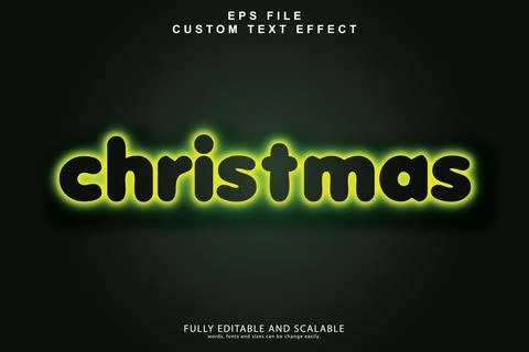 Christmas 3d editable premium text effect Stock Illustration