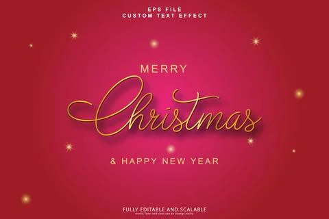 Christmas 3d text effect editable Stock Illustration