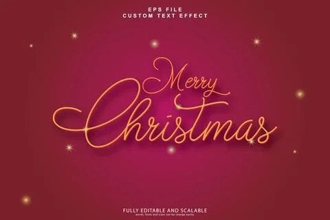 Christmas 3d text effect editable Stock Illustration