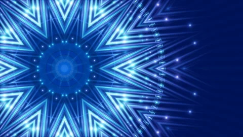 Christmas abstract background, motion blue stars and particles, loop Stock Footage 156570634