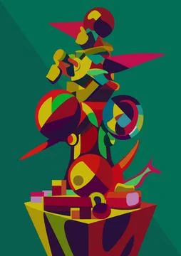 Christmas abstract background with tree balls and toys. New Year card. Vector Stock Illustration