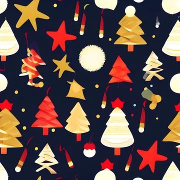 Christmas abstract pattern seamless, random element vintage design wallpaper Illustrazione stock